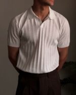 Мужская Классическая Белая Футболка Поло в Стиле Old Money