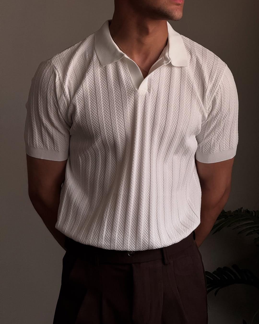 56d4d88036ca8ac58825 Мужская Классическая Белая Футболка Поло в Стиле Old Money