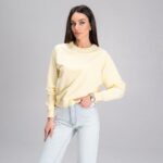 Женский Базовый Свободный Желтый Свитшот Реглан