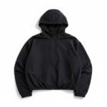 Мужская Черная Ветровка Мастерка - Базовая на Молнии с Капюшоном