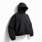 Мужская Черная Ветровка Мастерка - Базовая на Молнии с Капюшоном