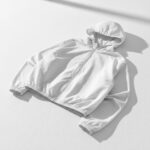 Мужская Белая Ветровка Мастерка - Базовая на Молнии с Капюшоном