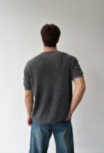 Мужская Базовая Вязаная Графитовая Футболка Варенка