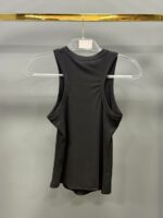 Женская Базовая Черная Майка в Рубчик с Нашивками Крестами