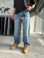 Мужские Широкие Голубые Джинсы Багги Батал