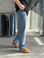 Мужские Широкие Голубые Джинсы Багги Батал