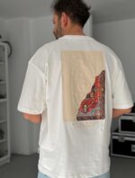 Мужская Белая Футболка «NOT ALL WOUNDS ARE VISIBLE» - Хлопковая Оверсайз с Бархатным Принтом и Вышивкой