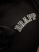 Мужской Базовый Черный Спортивный Костюм Трехнитка Свободного Кроя с Вышивкой