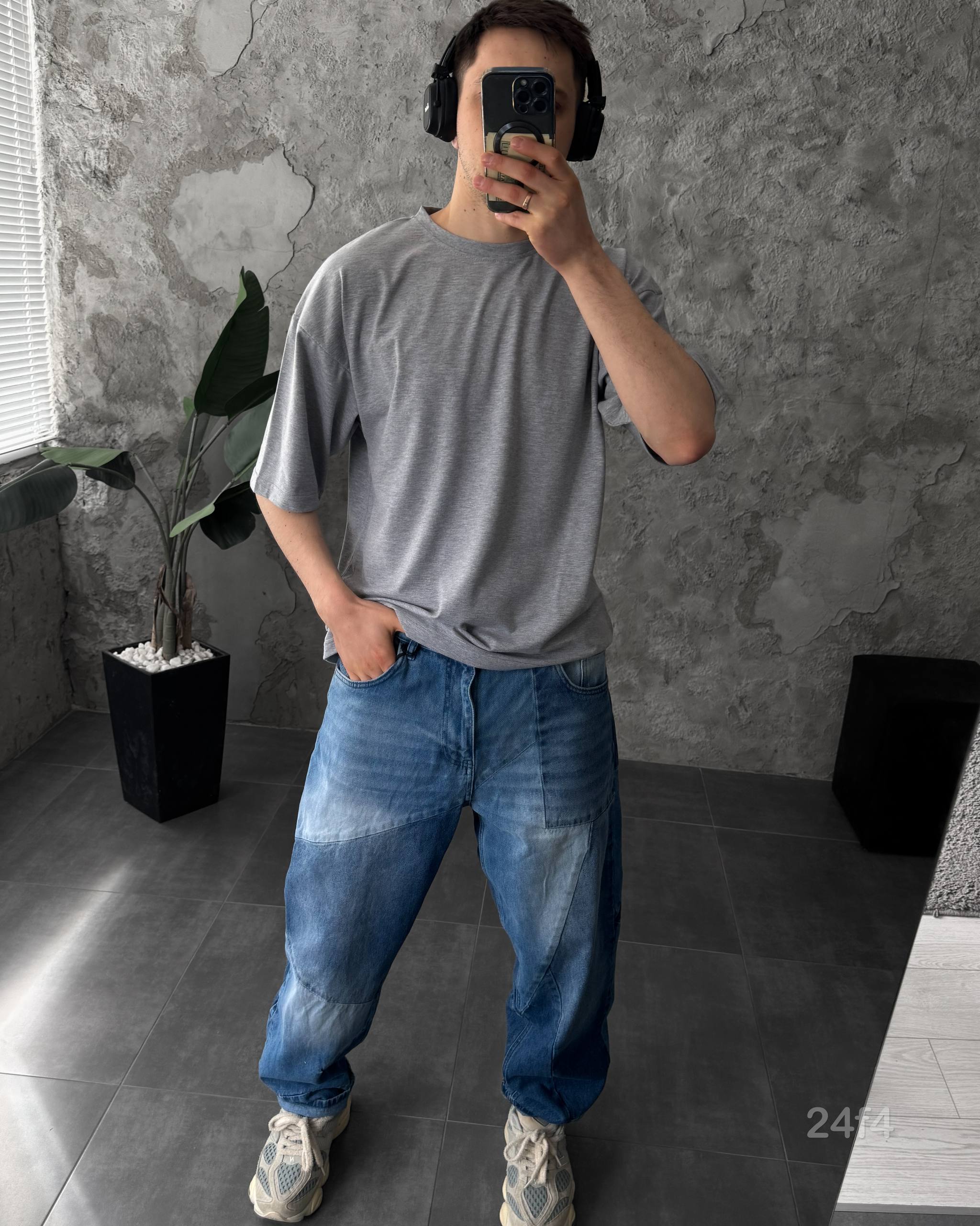 photo_2026-04-06_08-15-12 Мужская Объемная Футболка Серая Меланж Базовая Однотонная