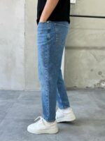 Мужские Свободные Голубые Джинсы Mom Fit