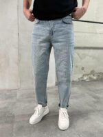 Мужские Свободные Джинсы Mom Fit Светло-Голубого Цвета