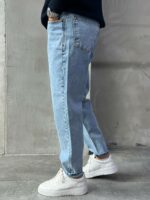 Мужские Свободные Светло-Голубые Джинсы Mom Fit