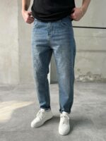 Мужские Свободные Синие Джинсы Slim Crop