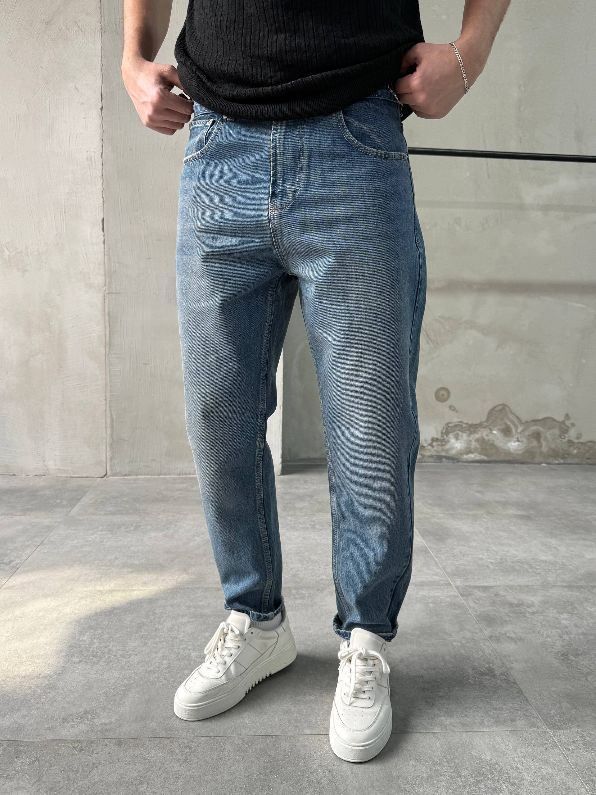 photo_2026-04-06_08-58-05 Мужские Свободные Синие Джинсы Slim Crop