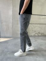 Мужские Свободные Серые Джинсы Slim Crop