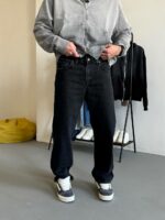 Мужские Свободные Черные Джинсы Baggy