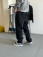 Мужские Свободные Черные Джинсы Baggy