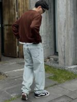 Мужские Свободные Светло-Голубые Джинсы Baggy