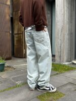 Мужские Свободные Светло-Голубые Джинсы Baggy