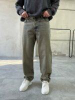 Мужские Широкие Серые Джинсы Багги Оверсайз з Грязным Эффектом