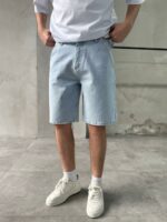 Мужские Светло-Голубые Джинсовые Шорты - Свободные Широкие