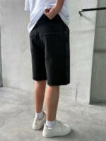 Мужские Черные Джинсовые Шорты - Свободные Широкие