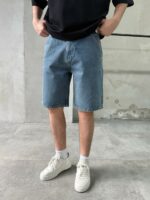 Мужские Голубые Джинсовые Шорты - Свободные Широкие