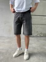 Мужские Графитовые Джинсовые Шорты - Свободные Широкие