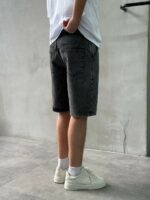 Мужские Графитовые Джинсовые Шорты - Свободные Широкие