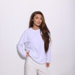 Женский Базовый Белый Лонгслив Свободного Кроя