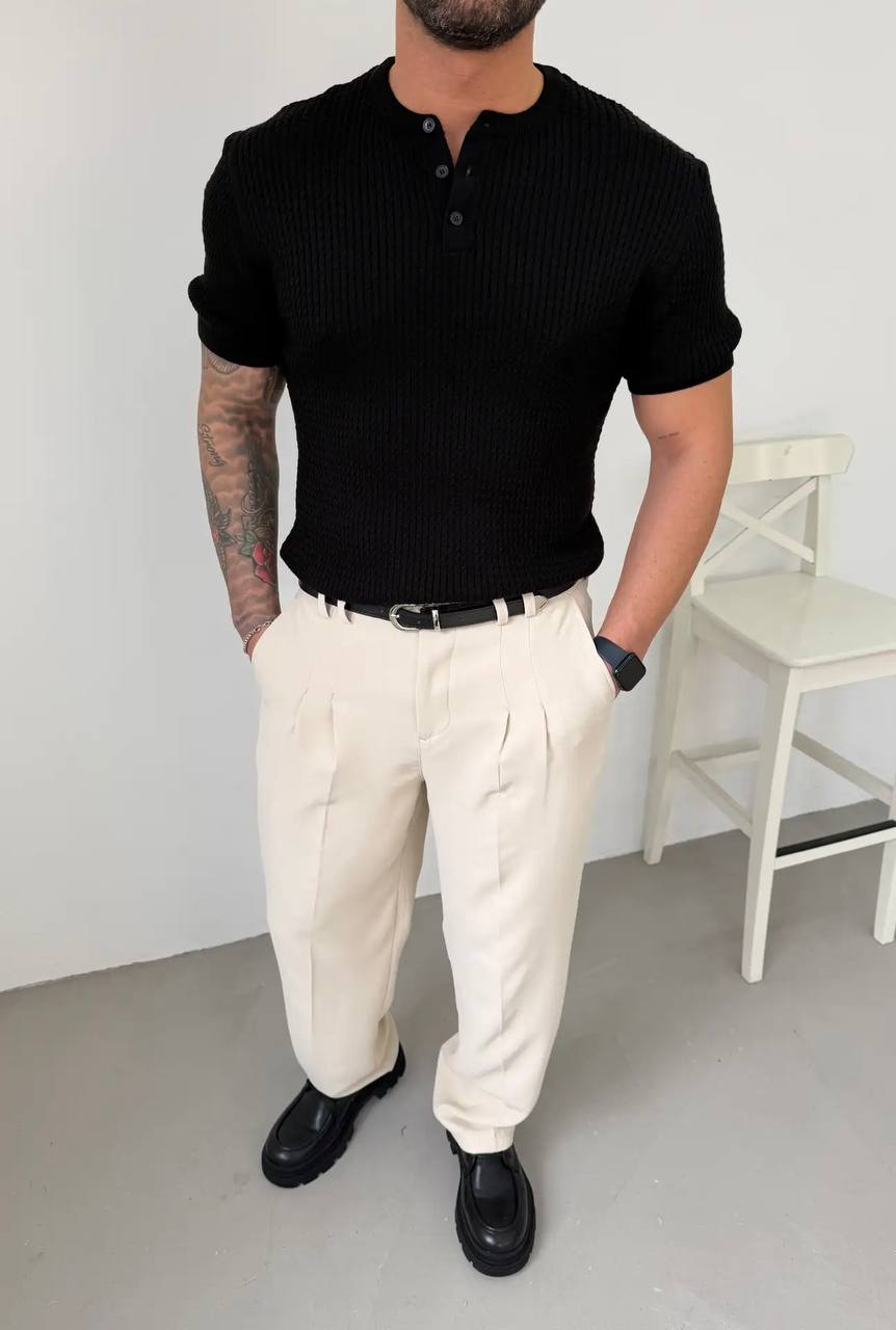 photo_2026-04-11_10-19-21 Мужская Классическая Вязаная Черная Футболка в Стиле Old Money