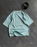 Мужская Базовая Футболка Оверсайз Голубого Цвета