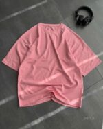 Мужская Базовая Футболка Оверсайз Розового Цвета