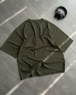 Мужская Базовая Футболка Оверсайз Цвета Хаки