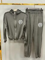 Женский Графитовый Велюровый Костюм - Кофта Зипка на Молнии + Штаны Джоггеры