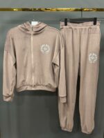 Женский Велюровый Костюм Мокко - Кофта Зипка на Молнии + Штаны Джоггеры