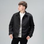 Мужской Короткий Черный Плащ Тренч - Классический на Пуговицах