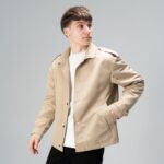 Мужской Короткий Бежевый Плащ Тренч - Классический на Пуговицах