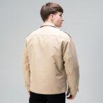 Мужской Короткий Бежевый Плащ Тренч - Классический на Пуговицах