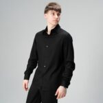 Мужская Классическая Черная Рубашка Прямого Кроя