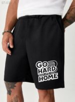Мужские Базовые Свободные Черные Шорты Двунитка “Go Hard Home”