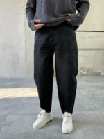 Мужские Черные Джинсы MOM FIT Свободного Кроя