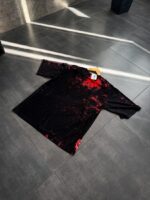 Мужская Летняя Черная Футболка Оверсайз с Модным Принтом в Стиле Streetwear