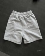Мужские Базовые Хлопковые Шорты Серые Меланж с Вышивками