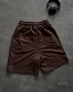 Мужские Базовые Хлопковые Коричневые Шорты с Вышивками