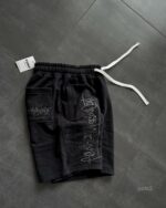 Мужские Базовые Хлопковые Графитовые Шорты с Вышивками