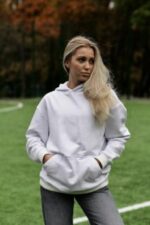 Женское Базовое Белое Оверсайз Худи - Принт Ангелочек на Спине