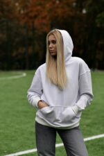 Женское Базовое Белое Оверсайз Худи - Принт Ангелочек на Спине