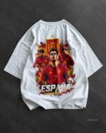 Мужская Белая Футболка Оверсайз с Принтом Футбольная Сборная "Espana"