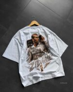 Мужская Белая Футболка Оверсайз с Принтом "Zidane"